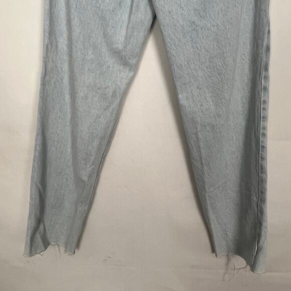 PacSun High Rise Straight Jeans Size 23 Distressed Light Wash Raw Hem - Picture 7 of 10